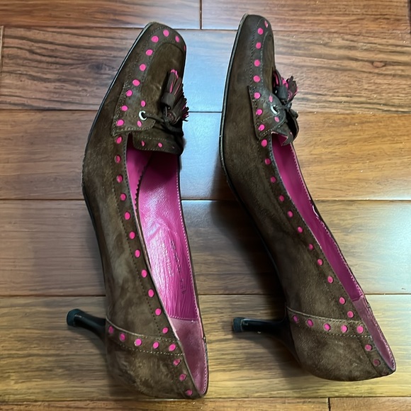 Coach Suede Jude Tassel Kitten Heel Pumps - Picture 5 of 11